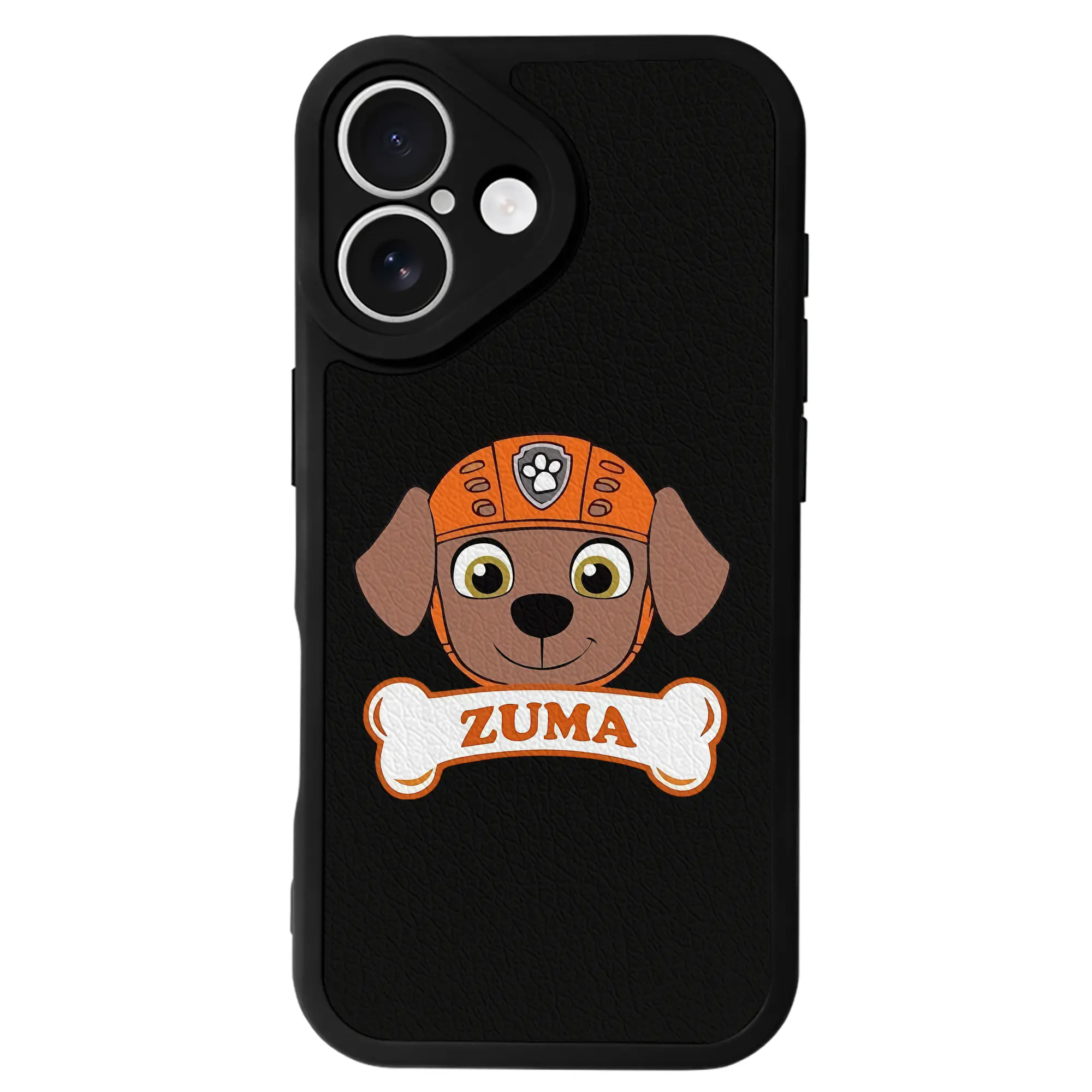 パウ・パトロール グッズ ズーマ - IPhone 16シリーズ対応 ・ シリコンスマホケース ・ レザー調 ・ 高精度フィット ・ 耐衝撃 ・ ワイヤレス充電対応 ・ 精密カット